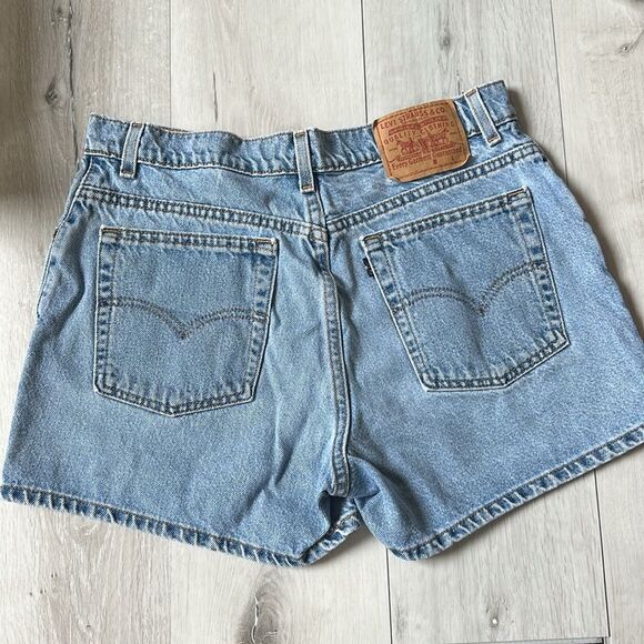 Levi's® Premium 501® ORIGINAL FIT HIGH RISE SHORTS blue size Junior 13 Nwot - Picture 7 of 7